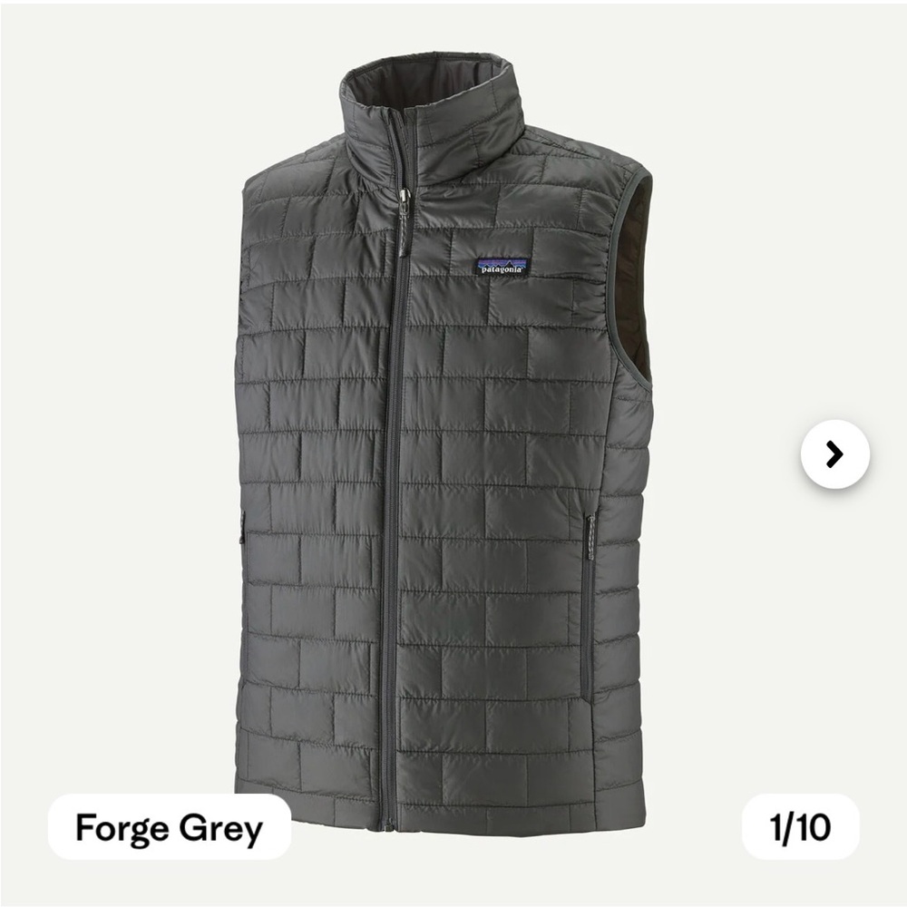 Patagonia Men's Nano Vest Forge Grey, Medium